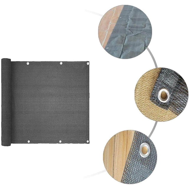 Balcony Shade Net Balcony Privacy Accessories Cover Anti-corrosive Screen Cover Weather-Resistant Fence Windscreen for Outdoor Backyard Patio Grey