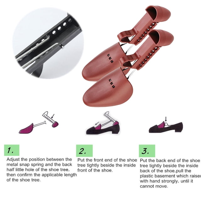 Birdeem une Paire Femmes Arbre à Chaussures en Plastique Élargisseur Porte-Bottes Gaine 9 Vitesses Ajustable Conception à Ressort Unique Soutien Automatique