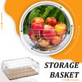 thumbnail image 4 of pitrice Wire Basket Grid Desktop Finishing Storage Baskets All-Purpose with Handles Shelf Kitchen Organizer Corner Frame White M/36*26*12cm, 4 of 9