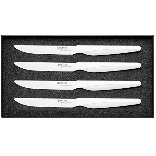 Kyocera SK-4PC Advanced Ceramic Steak Knife Set, One Size, White