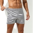 thumbnail image 2 of Sinleey Boxeurs Shorts pour Hommes à Taille Élastique Brillants Anti-Taches Vêtements de Nuit sous-Vêtements Vêtements de Nuit Pyjamas Culottes Gris m, 2 of 7