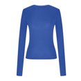 thumbnail image 5 of AherBiu Womens Tops Fall Long Sleeve Crewneck Basic Layering Cropped Tops Slim Tight Stretchy Tshirts, 5 of 5