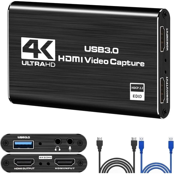 GKEAPZA 4K HDMI Capture Card for Nintendo Switch, 1080P 60FPS, HDMI video to USB 3.0 Capture Card for live stream/Camera/Xbox/PS5/PC/OBS