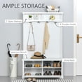 thumbnail image 4 of HOMCOM Hall Tree Shoe Storage Rack Bench for Hallway Corner White, 4 of 10