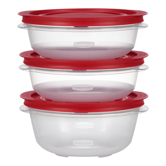 Rubbermaid 4.5-Cup (2) and 5.94-Cup EasyStore Round Food Storage Containers with Lids, 3 Pack