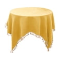 thumbnail image 2 of Qonioi Nappe Imperméable et Résistante à l'Huile avec Pompons, Nappe Rectangulaire en Polyester Coton Lin pour Décoration de Salle à Manger, Nappe Décorative Brodée pour Tables Basses Cuisine Maison, 2 of 6