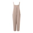thumbnail image 4 of TrendOFT Combinaison une Pièce Femme Décontractée Été Ample Sans Manches Bretelles Spaghetti Réglables Pantalon Grand Extensible avec Poche Combinaisons une Pièce Kaki S, 4 of 4