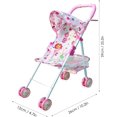 thumbnail image 4 of LAICAIW Baby Doll Stroller, Foldable Doll Stroller, Baby Doll Carriage, Realistic Convertible Doll Pram, Toy Baby Stroller, Creative Baby Doll Stroller Play Set for Toddler and Girls, Nuturing and R, 4 of 7