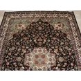 thumbnail image 3 of AHMEDANI Floral Medallion Chocolate Brown Rectangle Area Rug Wool Silk Hand Knotted Carpet (8.11 x 6.1)', 3 of 4