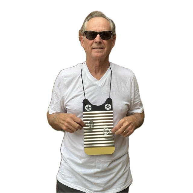 Handmade Mini Black and Gold Zydeco Washboard Rubboard Scrubboard 6 x 11 Inches