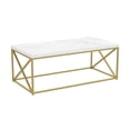thumbnail image 3 of Safdie & Co. Coffee Table 44L Marble Gold Metal, 3 of 5