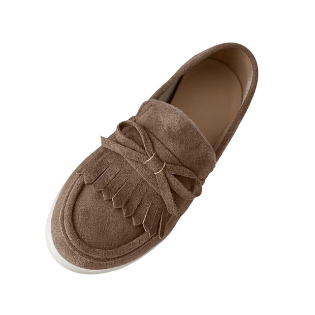 Wdhugt Mocassins Décontractés pour Femmes à Semelle Plate, Bout Rond, Design à Enfiler, Style Printanier, Matériau Floqué, Taille 6 Us