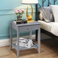thumbnail image 4 of Gymax 2PCS Nightstand Sofa Side End Table Bedroom Living Room w/ Shelf Drawer Grey, 4 of 10