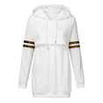 thumbnail image 1 of Lady Maternity Stripe Print Patchwork Nursing Breastfeeding Hoodie Sweatershirt, 1 of 6