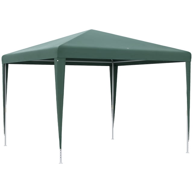 Outsunny Tente de Fête, Auvent de Gazebo Portable Abri d'Événement Vert, un Auvent Escamotable 10x10 Pi avec Toile PE Résistante aux UV Verte et un Cadre en Acier Blanc durable. Parfait pour les Événements Extérieurs comme les Marchés aux Puces, les Réunions de Famille et les Activités Sportives. Comprend des Pieds Télescopique, des Cordes de Tirage et des Piquets de Sol pour la Stabilité. Convient aux Sorties à la Plage et à l'Utilisation dans la Cour Arrière.