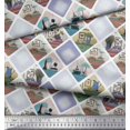 thumbnail image 2 of Soimoi Velvet Fabric Frame,Jug & Flower Pot Patchwork Printed Fabric 1 Yard 58 Inch Wide, 2 of 3