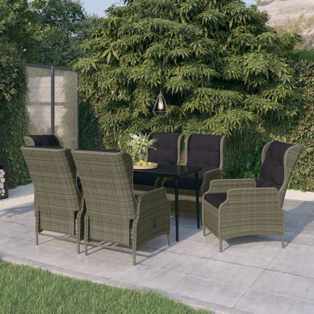 vidaXL Ensemble de Salle à Manger de Jardin 7 Pcs Brun