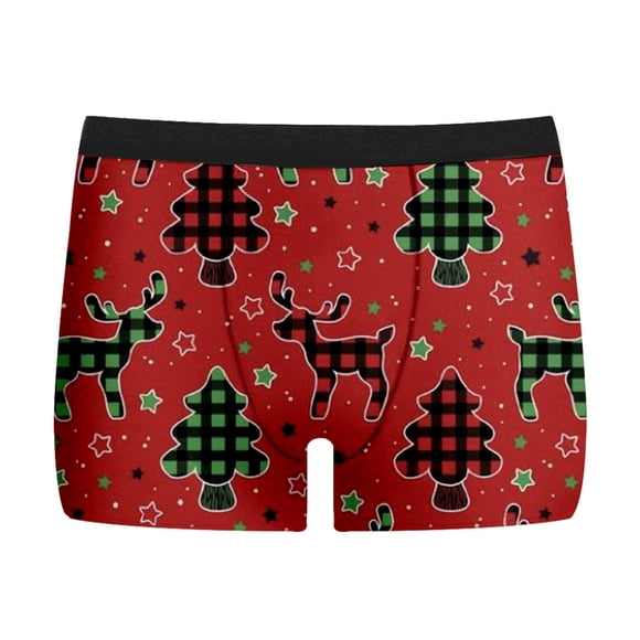 FhsagQ Underwear Cotton Underwear for Men Boxers Super Fit Male Christmas Day Printed Underwearny Fitting Mid Waist Briefs Men's Underwear Boxers Brief Men Underwear Boxers Cotton Red XXXXXL