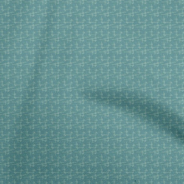 oneOone Rayon Dark Teal Green Fabric Abstract Irregular Lines Sewing Craft Projects Fabric Prints By Yard 56 Inch Wide