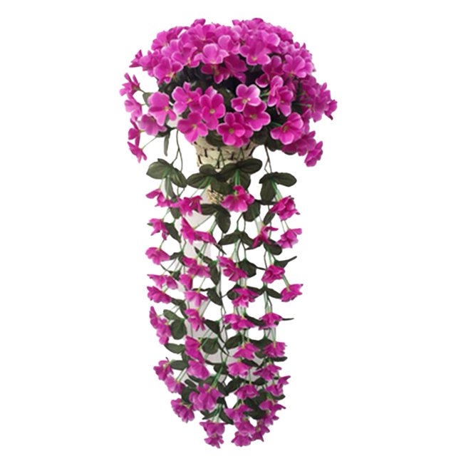 Vibrant 18 Branches Artificial Violet Flower Vine for Home Decor & Events