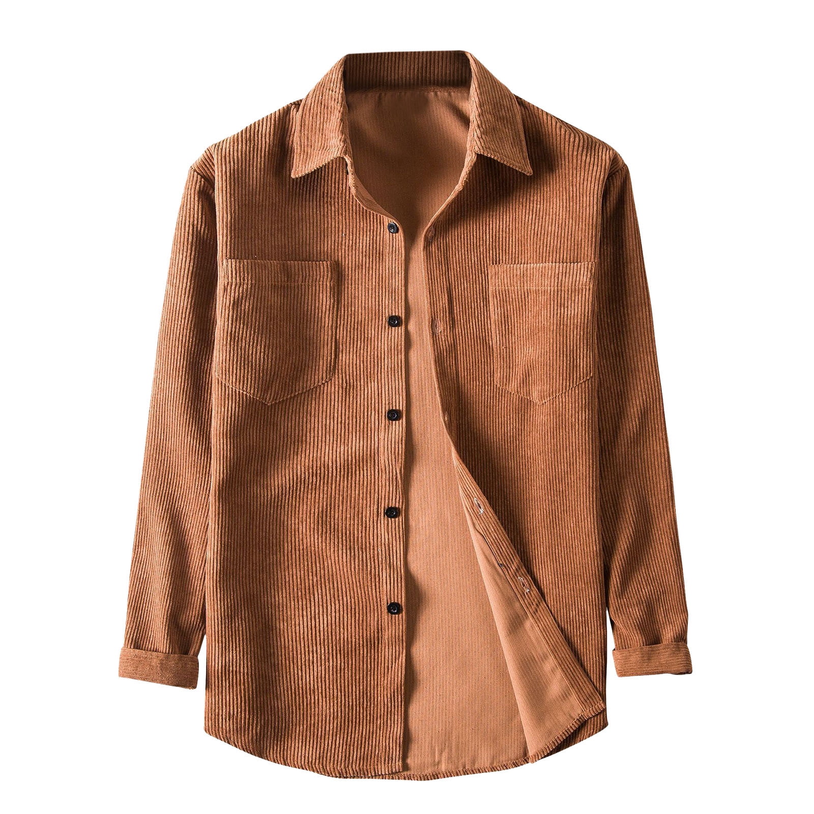 Veste Chemise Multi-Poches en Velours Côtelé pour Hommes