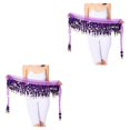 thumbnail image 1 of Transemion Wide Application Belly Dance Sequined Waist Versatile And Stylish Waist purple 2Set, 1 of 6
