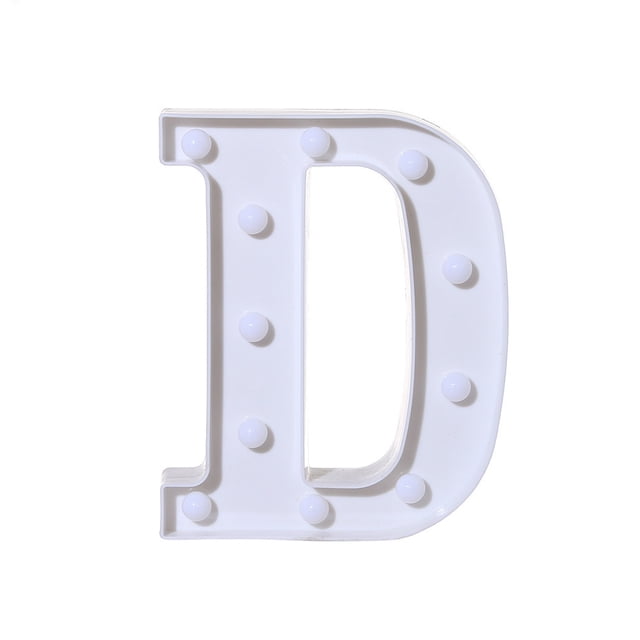 RYRDWP Alphabet LED Letter Lights Light Up White Plastic Letters Standing Hanging A-M &