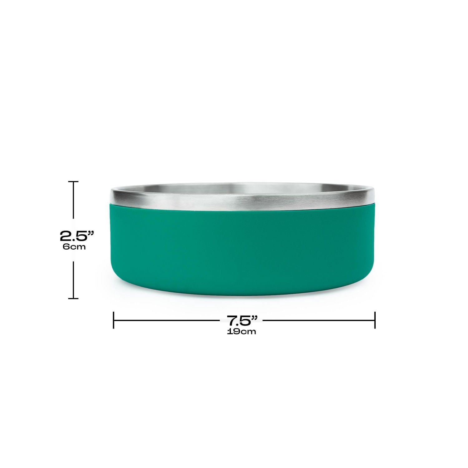One Paw, Small Double Stainless Steel Dog Bowl, 1.3L (44 oz), for Dogs and Cats