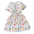 thumbnail image 1 of Ketyyh-chn99 Robe de Princesse Déguisement pour Filles Robe d'Été Robe pour Bébé Fille Tout-Petit Manches Courtes Longues Jupe Mode Robe Sans Manches Vert,5-6 Ans, 1 of 5