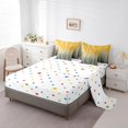 thumbnail image 3 of Gradient Gradient Yellow To Grey Bed in a Bag King Size Comforter Set 7 Pieces,Silver Foil Print Wave Striped Bedding Sets Abstract Ombre Art Sheet Set with Comforter, 3 of 5