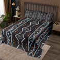 thumbnail image 2 of Western Quilt Set Geometric Aztec Bedspread Set Twin,Southwestern Coverlet Set Geometry Diamond Quilted,Retro Exotic Stripes Western Decor for Bedroom, 2 of 3