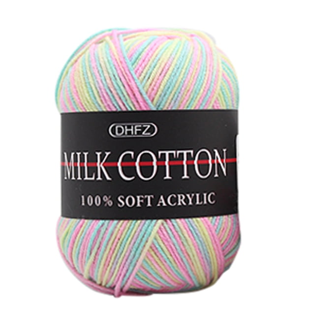 Meitianfacai Fil de Coton et Laine Multicolore, 50 g Fil pour Tricot et Crochet à la Main