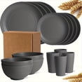 thumbnail image 2 of Iumwxz Kitchen Gadgets Kitchen Utensil Set Bowl Plates Cup Tableware 16 Piece Solid Color Household Plastic Drop Resistants Tableware Set Kitchen Accessories Gray Plastic Rollbacks on Essentials, 2 of 7