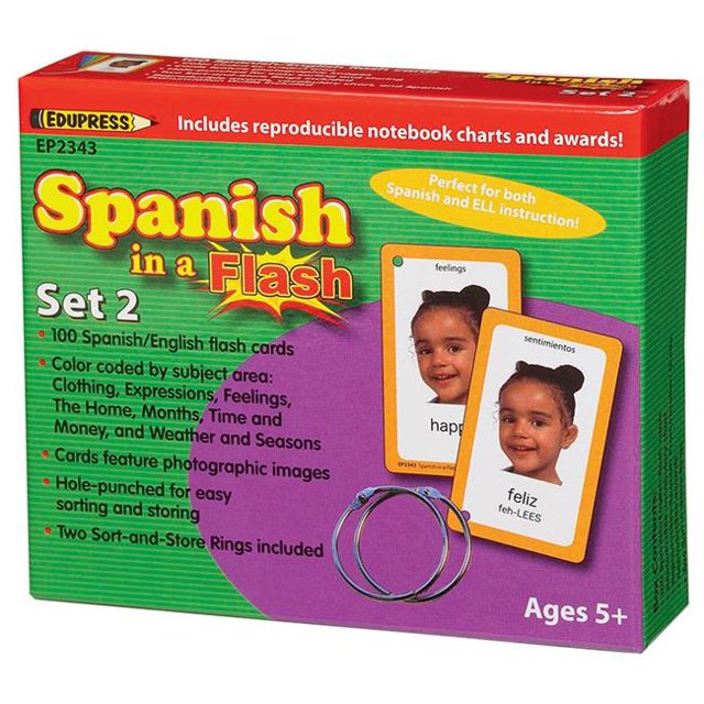 Teacher Created Resources EP-2343BN Espagnol dans une Carte Flash - Pack de 2