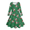 thumbnail image 5 of MIASHUI Robe de Fête Festive pour Filles avec Motif Enchanteur de Cerf et d'Arbre de Noël Vert, 8-9 Ans, 5 of 5
