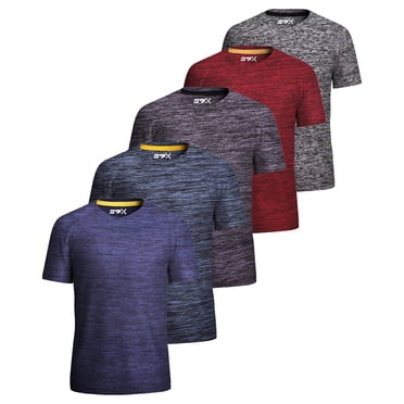 SPXTREME [5 Pack] T-Shirts à Col Rond pour Hommes, Coupe Sèche, Vêtements de Sport, Course, Gym, Entraînement, Séchage Rapide