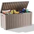 thumbnail image 1 of Boîte de Rangement de Terrasse en Résine de 75 Gallons / Contenant Extérieur Verrouillable pour Meubles et Outils de Jardin / Rangement Extérieur Gris Imperméable, 1 of 7