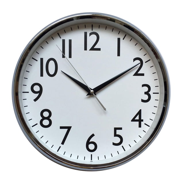 Hometrends Chrome Contemporary Wall Clock