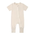 thumbnail image 1 of EDFBUYKRS Baby Rompers Footless Pajamas Zipper Short Sleeve Sleeper Jumpsuit, 1 of 2