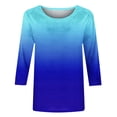 thumbnail image 3 of Hauts à Manches 3/4 pour Femmes Mode pour Femmes T-Shirt Ample Imprimé Blouse à Manches 3/4 Col Rond Hauts Décontractés T-Shirts en Coton Femmes T-Shirts pour Femmes Mode T-Shirts à Manches 3/4 pour Femmes, 3 of 5