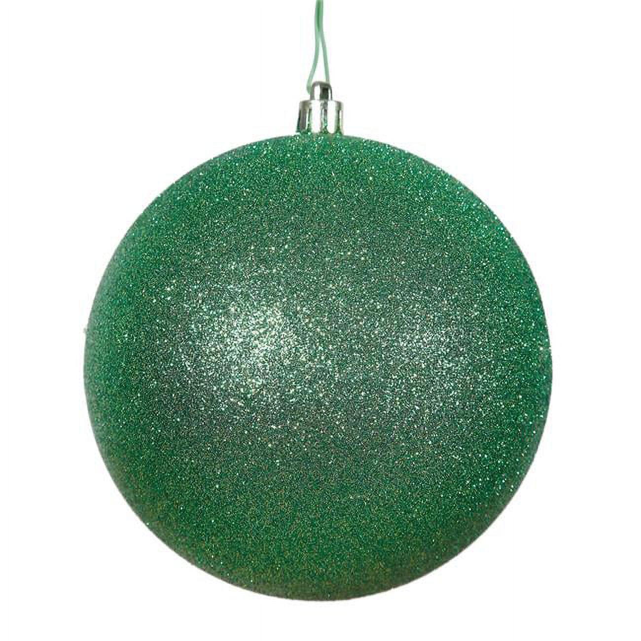 Vickerman N592504DG Boule à Capuchon Percée Pailletée Verte, Ornement, 10 Po