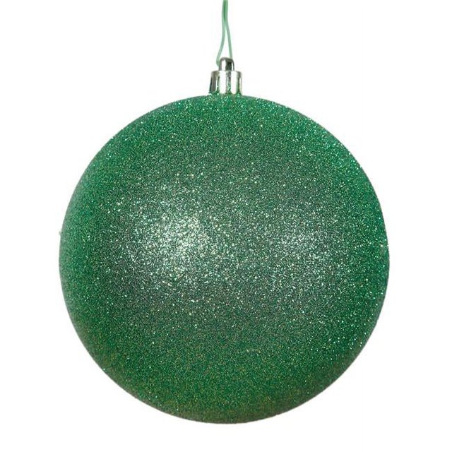 Vickerman N592504DG Boule à Capuchon Percée Pailletée Verte, Ornement, 10 Po