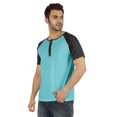 thumbnail image 3 of Inkmeso T-Shirts à Manches Courtes Raglan en Coton Léger Unis T-Shirt Classique Henley pour Hommes, 3 of 7