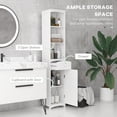 thumbnail image 4 of HOMCOM Armoire de Rangement pour Salle de Bain, Grande Tour à Linge avec Étagères et Tiroir, 4 of 10