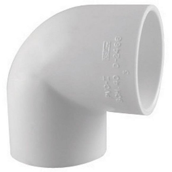 Schedule 40 PVC 90-Degree Pressure Elbow, White, 3/4 In. - PVC 02300 0800HA