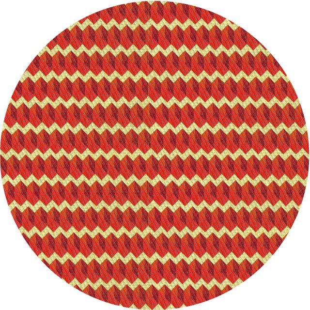 Ahgly Company Tapis d'Intérieur Rond Lavable en Machine Orange Transitionnel, 5 Pieds Rond