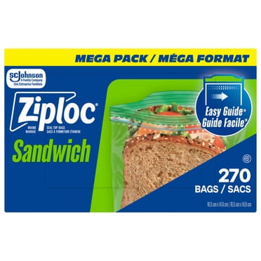Ziploc® Sandwich Bags with Grip 'n Seal Technology, 270 Bags