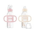 thumbnail image 1 of Dr. Brown's Milestones Narrow Sippy Bottle with Silicone Handles Pink 2x8oz Bottles, 1 of 8