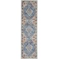 thumbnail image 1 of homeroots home decor 385619 2’ x 8’ Ivory and Blue Floral Motifs Runner Rug, 1 of 1