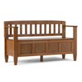 thumbnail image 1 of SIMPLIHOME Brooklyn SOLID WOOD 48 inch Wide Entryway Storage Bench with Safety Hinge, Multifunctional Contemporary in Medium Saddle Brown, 1 of 2